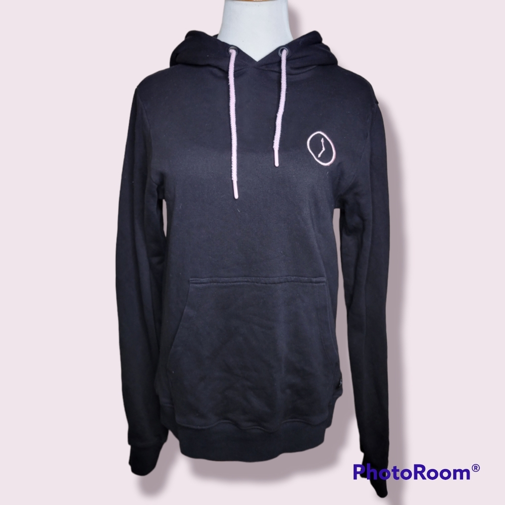 Lazy Oaf Hoodie "Wait A Minute" Black And Pink - image 1